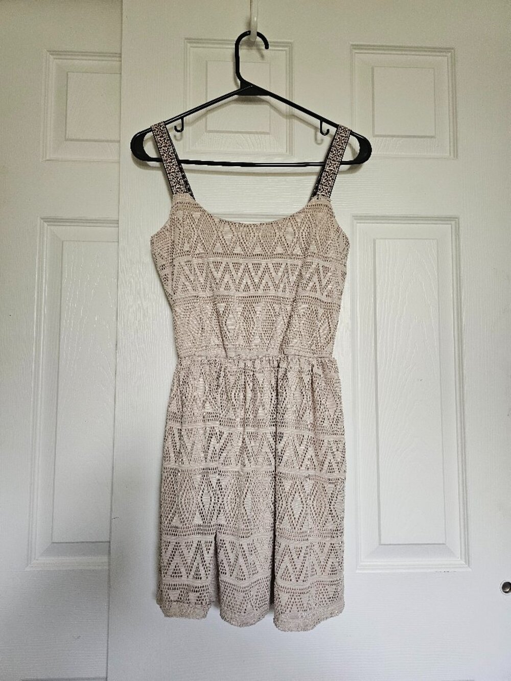 Trixie Beige Crochet Lace Dress – Size Small